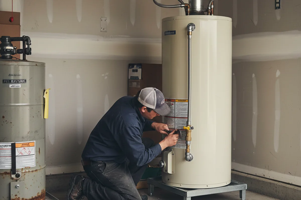 Water heater and shutoff valve replacement in Fitzgerald