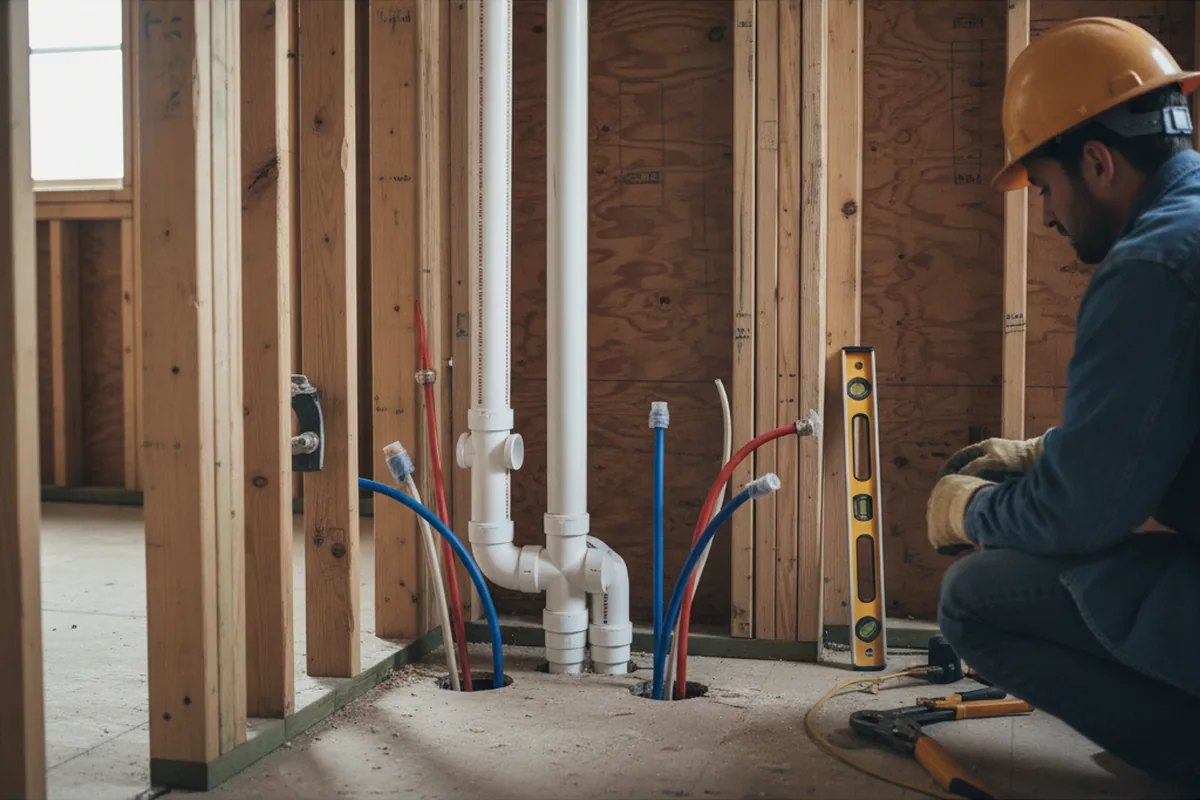 Drain and supply rough-in during Drain Cleaning in Fitzgerald